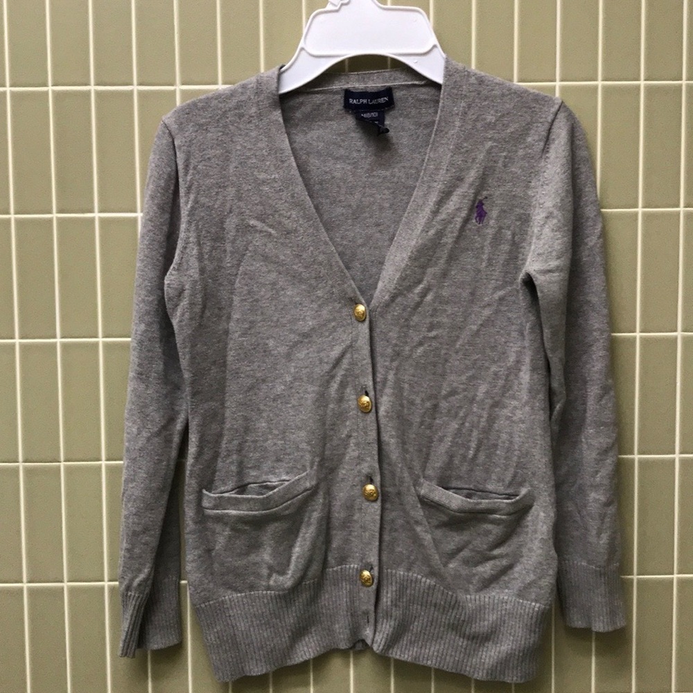 Girls Ralph Lauren Grey Cardigan Sweater
